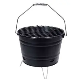 Cubo Barbacoa con Rejilla de 27 cm Negro Y64950450 - Estancias