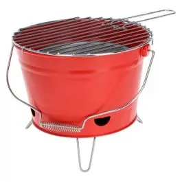 Cubo Barbacoa con Rejilla de 27 cm Rojo Y64950470 - Estancias