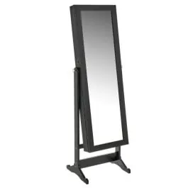 Espejo de Pie Joyero Negro de Madera - Muebles