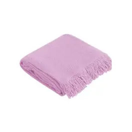 Manta Plaid de Algodón en Rosa FAUSTO - Textil Hogar
