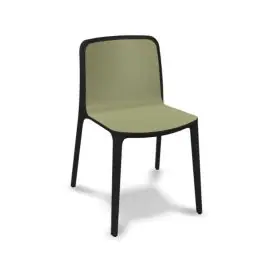 Silla de Polipropileno de Color Verde Oliva y Patas Negras BIKA SBK40 - Sillas