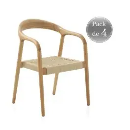 Pack de 4 Sillones on Reposabrazos de Madera de Fresno GABAR 10871 - Sillas