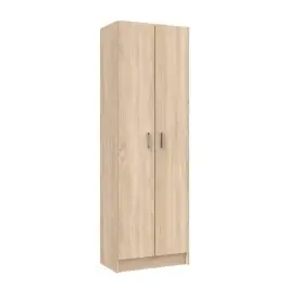 Armario auxiliar ROJAS de melamina con 2 puertas y 5 estantes color roble canadian 007146F - Muebles