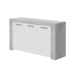 Aparador de melamina ArtiK acabado cemento y blanco 016620L - Muebles