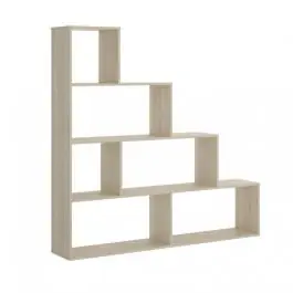 Estantería de melamina color roble canadiense con 6 huecos 002255F - Black Friday Shiito