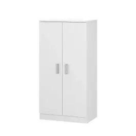 Zapatero-armario de melamina de 2 puertas con 6 baldas color blanco 007813O