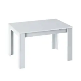 Mesa de comedor extensible blanca brillante de melamina 004586BO - Muebles