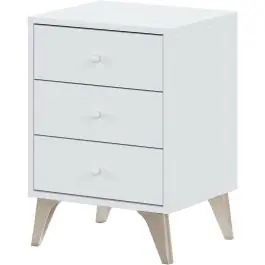 Mesita de noche color blanco artik de elegante melamina 007803A - Muebles