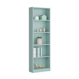 Estantería blanca de 5 estantes color verde acqua 005422J - Estancias