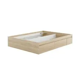Cama con 4 cajones color roble canadian 006088F - Estancias