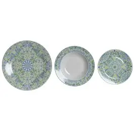 Vajilla de 18 Piezas de Porcelana Azulejos Verde PC-202613
