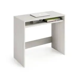 Mesa escritorio blanca de melamina con hueco de almacenaje inferior 008310Y - Estancias