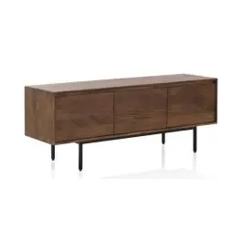 Aparador bajo marrón con 3 puertas lisas de madera de mango GABAR 10820 - Muebles