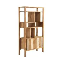 Librería de madera de mango gris envejecida GABAR 10701 - Estancias