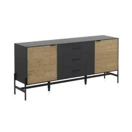 Aparador de madera de fresno negro y puertas de fresno natural GABAR 10973 - Muebles