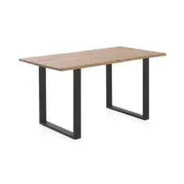 Mesa de comedor de 160x90 cm en madera maciza de acacia color natural GABAR 10832 - Muebles