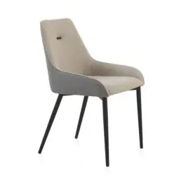 Silla tapizada bicolor con patas metálicas negras GABAR 11046/1 - Sillas