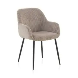 Sillón de pana lavanda con patas de metal negras GABAR 11060/1 - Sillas