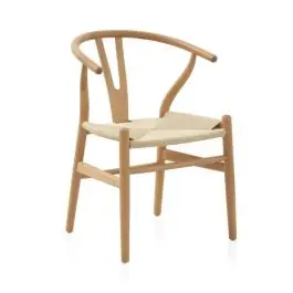 Sillón de Madera de Haya con Acabado Natural y Asiento Trenzado GABAR 10870/1 - Sillas