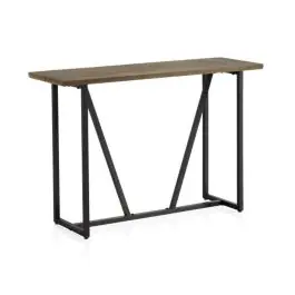 Consola Metálica de Estructura Negra con Sobre de Madera Natural GABAR 10960 - Muebles