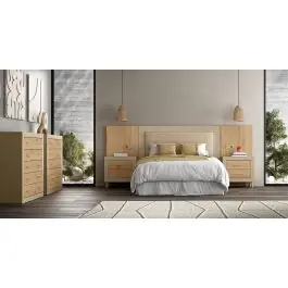Dormitorio JORDAN EVO de melamina en Acabados Roble, Perla Nº 8 - Estancias