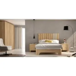 Conjunto de Dormitorio JORDAN EVO En Acabados Roble Natural y Perla Nº 12 - Estancias