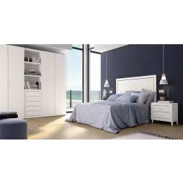 Conjunto de Dormitorio JORDAN EVO Acabado Soul blanco y Blanco lined Nº 16 - Estancias