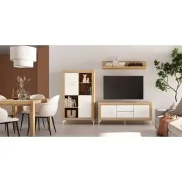 Conjunto de Salón MOON EVO Acabados en Roble, Blanco y Grafito de Melamina Nº 44 - Estancias