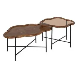 Set de Mesas de Centro Natural/ Madera/ Cristal 611382 - Muebles