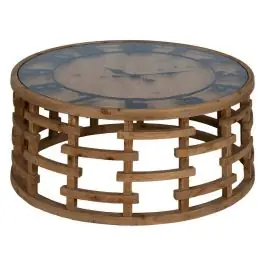 Mesa de Centro Salón Reloj de Dm-Madera 80x80x36 cm 611408