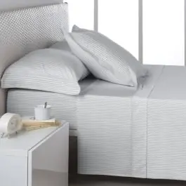 Juego de Sábanas de 180 cm de Satén Color Perla ESTELIA 403088 - Textil Hogar