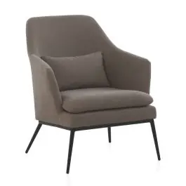 Sillón Tapizado con Cojín y Patas Metálicas GABAR - Sillones