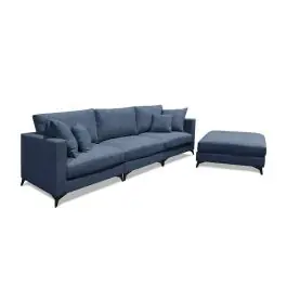 Sofá Chaise Longue Reversible Tapizado en Tela ZEHILA - Sofás