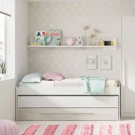 Conjunto ELLIOT de Cama doble con un cajón y un estante de colgar 0K7438A - Estancias