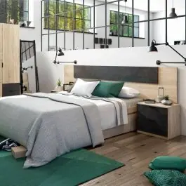 Conjunto de Dormitorio NOON de Cabezal y 2 Mesitas de Noche 0X6075F - Estancias