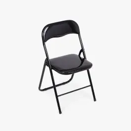 Silla Plegable Negro Brillo con Patas Negras 53611 - Sillas