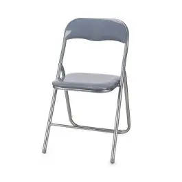 Silla Plegable Gris Brillo con Patas Grises 76916 - Sillas