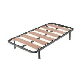 Somier 90 cm con Láminas de Madera y Tubo Acerado Acabado Gris HERMES - Descanso