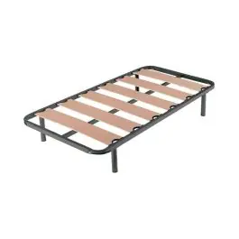 Somier 105 cm con Láminas de Madera y Tubo Acerado Acabado Gris HERMES - Descanso