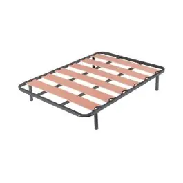 Somier 135 cm con Láminas de Madera y Tubo Acerado Acabado Gris HERMES - Descanso