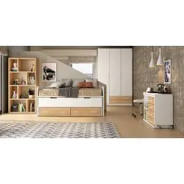 Dormitorio Juvenil LIDER GO 207 Bambú/Blanco - Estancias