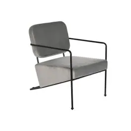 Butaca con Tapizado de Poliéster Color Gris y Patas de Metal MB-206616