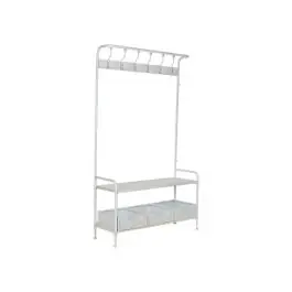 Perchero Recibidor de Metal Color Blanco con Almacenamiento MB-212460
