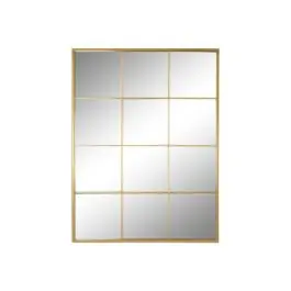 Espejo de Pared de Cristal y Hierro Dorado de 90x120 cm ES-198819