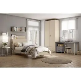 Dormitorio Juvenil LIDER GO 249 Acabado en Perla/Zinc - Estancias