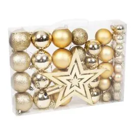 Set de 42 Bolas de Navidad en Color ORO