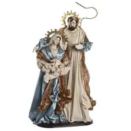 Nacimiento en color Azul con Vestimenta de Poliéster - Navidad