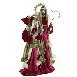 Nacimiento en color Rojo con Vestimenta de Poliéster - Navidad