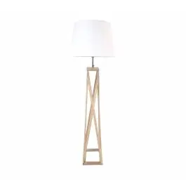 Lámpara de Pie de Madera Natural con Pantalla Blanca PIKE 51-204