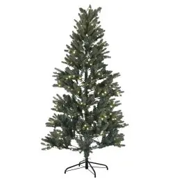 Árbol de Navidad Artificial Verde de 210 cm con 1259 Ramas y Luces LED NV-214349